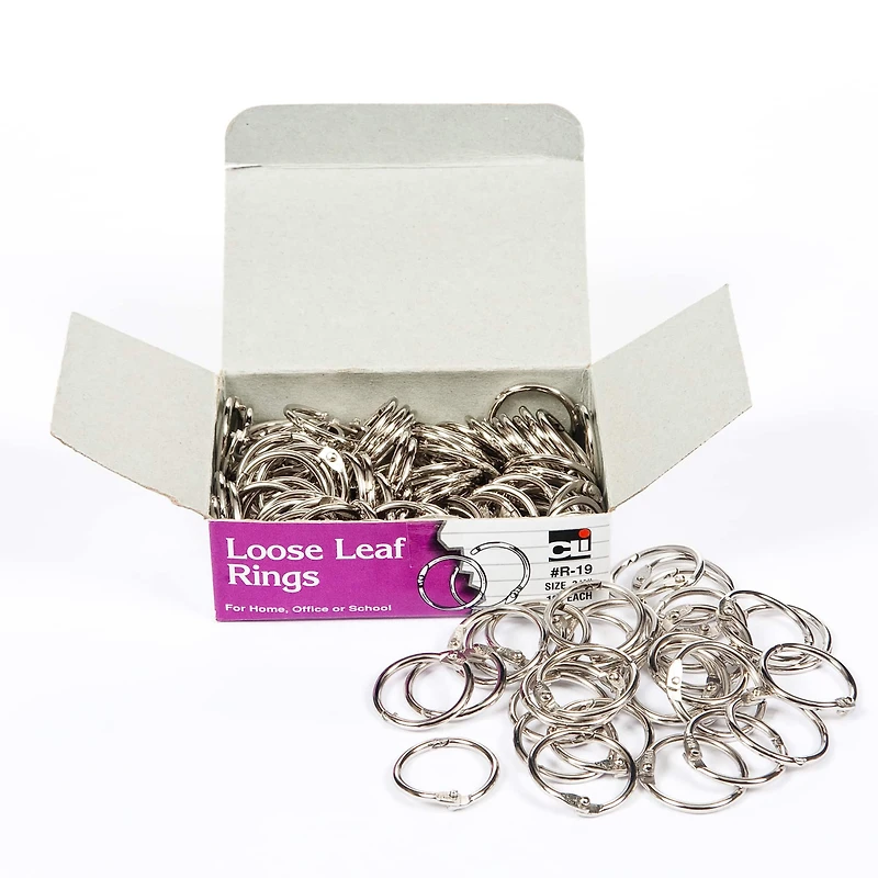Charles Leonard Loose Leaf Rings, 3/4" Diameter, 100/Box