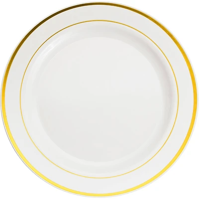 10.3" Round Banquet Plates with Gold Trim by Celebrate It™, 10ct.
