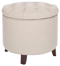 Amiela Tufted Ottoman in Beige