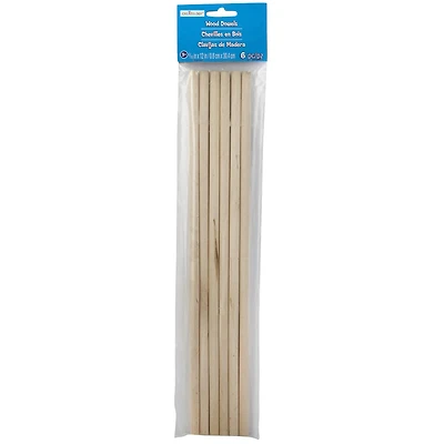 12 Packs: 6 ct. (72 total) 5/16" x 12" Wooden Dowels by Creatology™