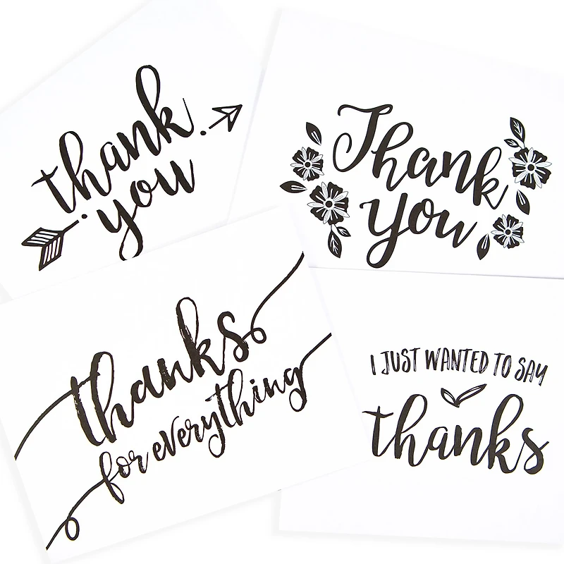 Assorted Black Thank You Cards & Envelopes by Recollections™, 4.25" x 5.5"