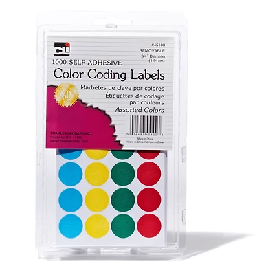 CLi™ Round Self-Adhesive Color Coding Labels, 12,000 Pack