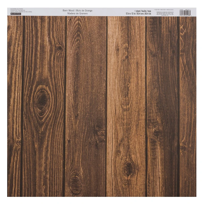 48 Pack: Barn Wood Scrapbook Paper by Recollections®, 12" x 12"