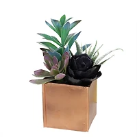 7" Artificial Mixed Succulent Arrangement in Square Pot