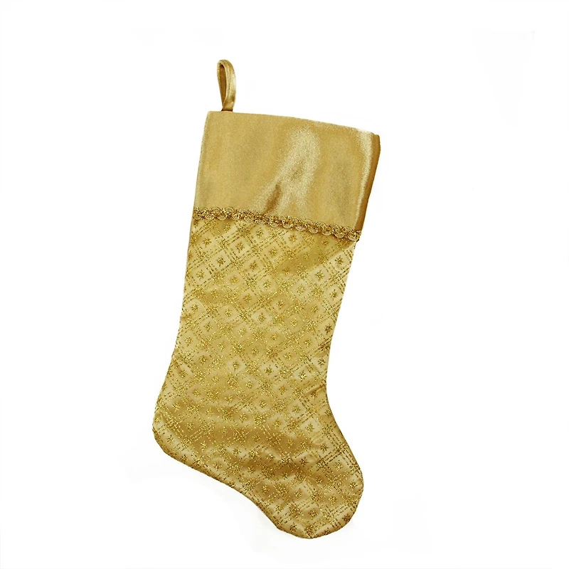 20.5" Gold Glitter Star Christmas Stocking