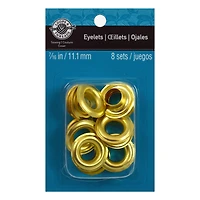 12 Packs: 8 ct. (96 total) 7/16" Gold Eyelets by Loops & Threads™