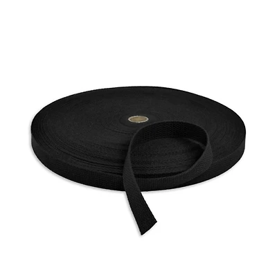 1 1/4" Black Cotton Webbing