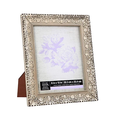Expressions™ 8" x 10" Gray Lace Overlay Frame by Studio Décor®