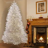7.5 ft. Pre-Lit White Dunhill® Fir Full Artificial Christmas Tree, Clear Lights