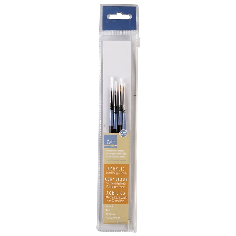 Golden Synthetic Round Acrylic Brushes, 4pc. by Artist's Loft® Necessities™