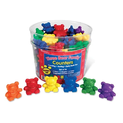 3 Sizes Bear Family® Rainbow™ Counters Set, Pack of 96