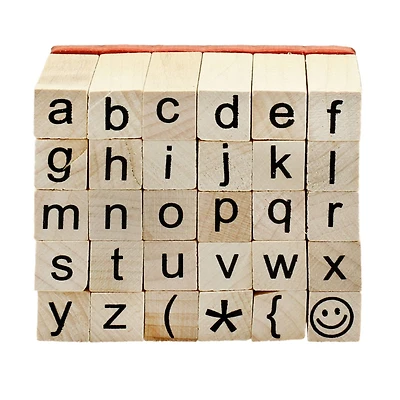 6 Pack: Small Lowercase Alphabet Wood Stamp Set by Recollections™