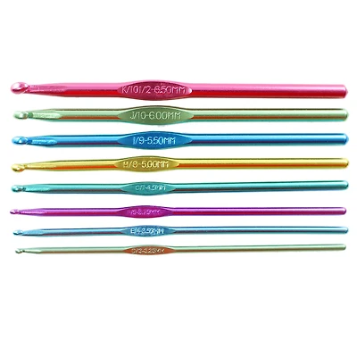Anodized Aluminum Crochet Hook Set by Loops & Threads®, D-K