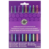 Anodized Aluminum Crochet Hook Set by Loops & Threads®, D-K