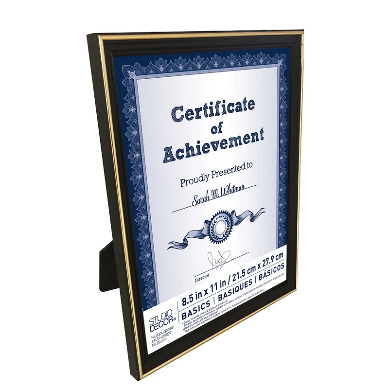 Basics 8.5" x 11" Black & Gold Multipurpose Document Frame by Studio Décor®