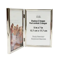 Simply Essentials™ 5" x 7" Polished Silver Hinged Frame by Studio Décor®