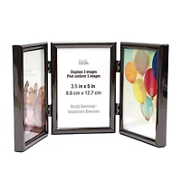 Simply Essentials™ 3 Opening 3.5" x 5" Black Hinged Metal Frame by Studio Décor®
