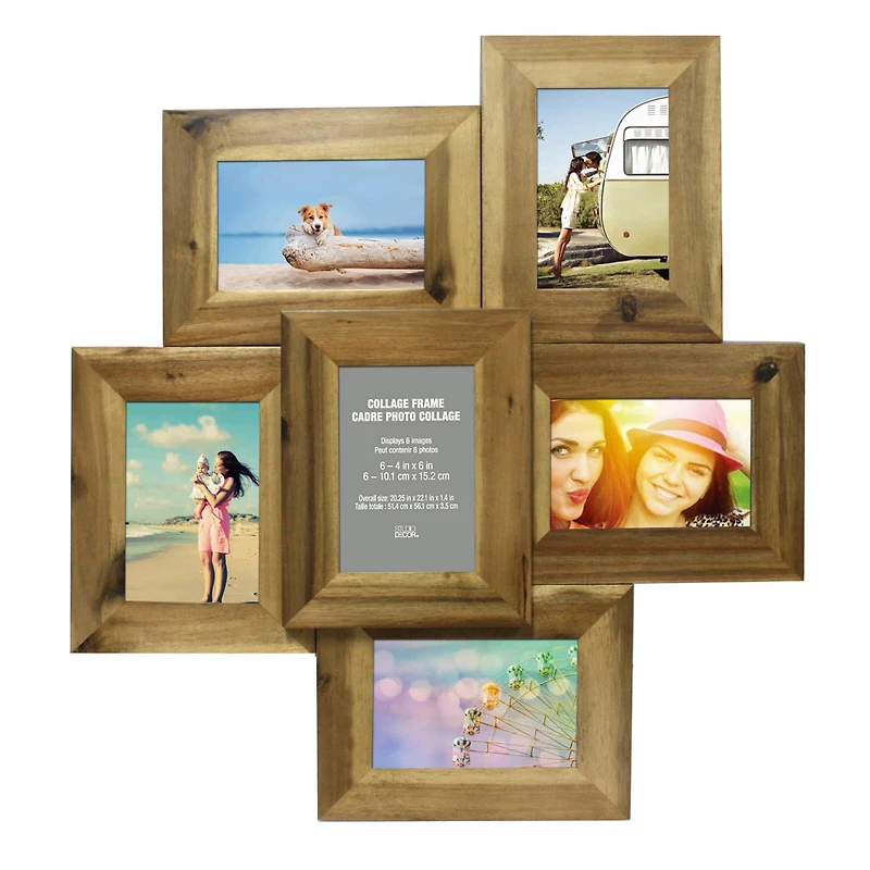 6 Opening 4" x 6" Natural Collage Frame by Studio Décor®