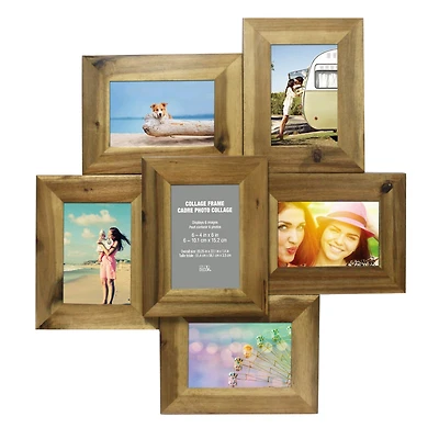 6 Opening 4" x 6" Natural Collage Frame by Studio Décor®