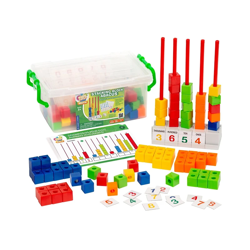 Thames & Kosmos Stacking Block Abacus Math Kit with Activity Cards