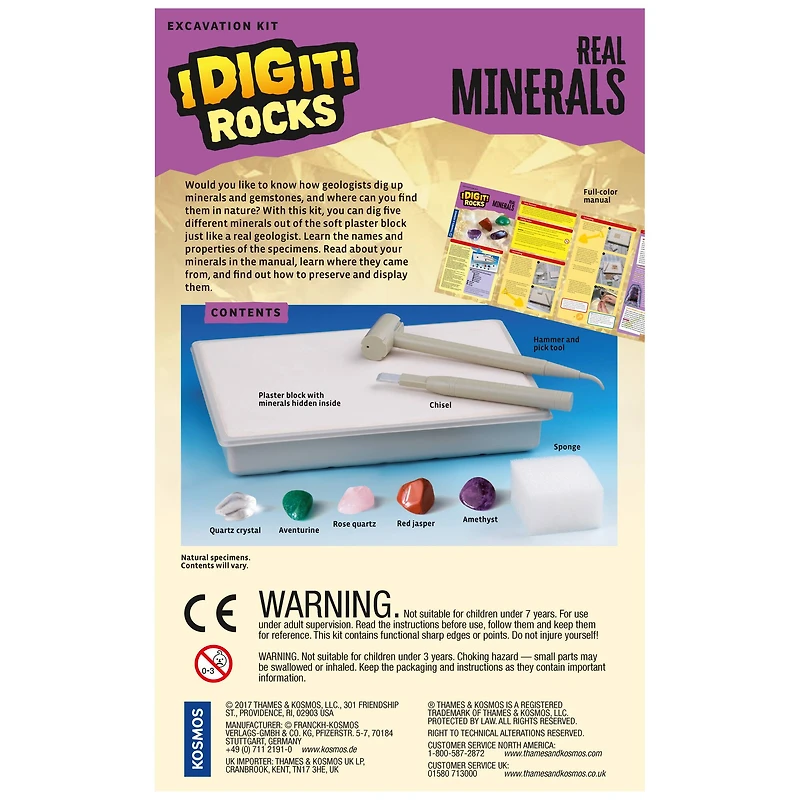 Thames & Kosmos I Dig It! Rocks: Real Minerals Excavation Kit