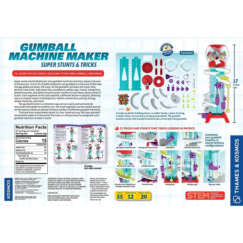 Thames & Kosmos Gumball Machine Maker Super Stunts & Tricks Kit