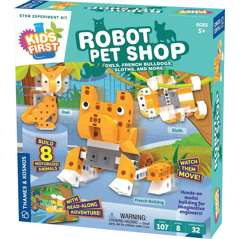 Thames & Kosmos Kids First Robot Pet Shop: Owls, French Bulldogs, Sloths, and More