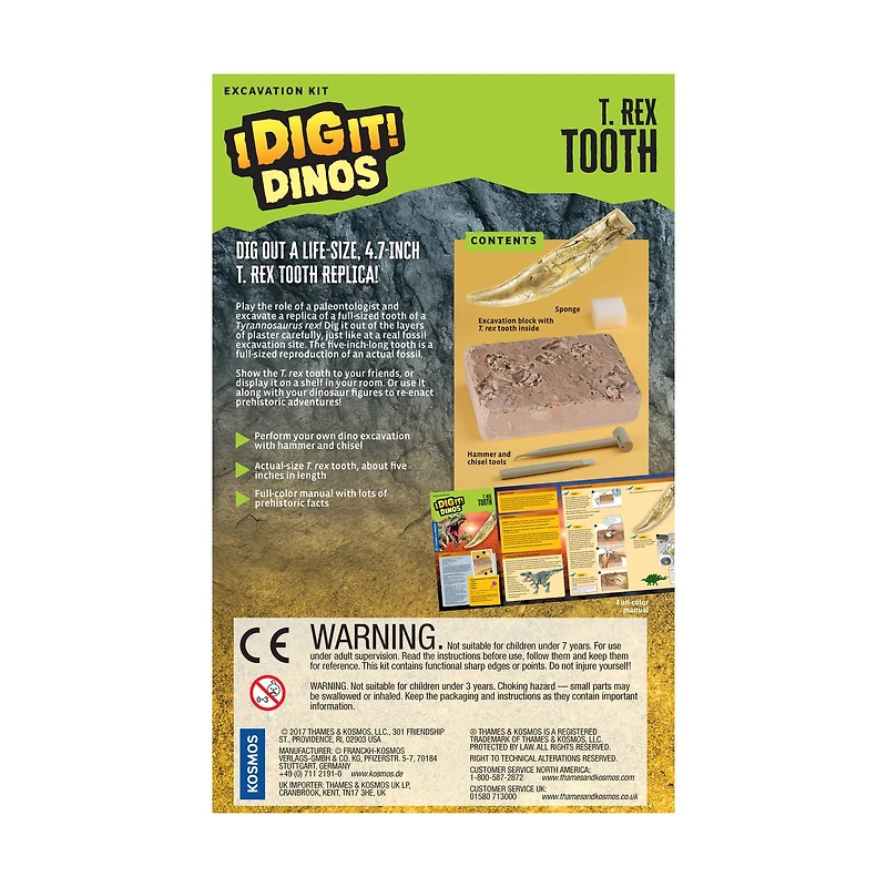 Thames & Kosmos I Dig It! Dinos: T. Rex Tooth Excavation Kit
