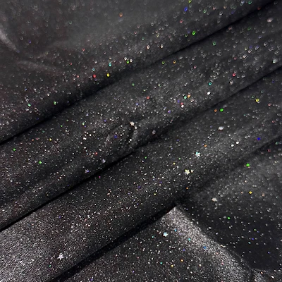 Feldman Star Black Glitter Satin