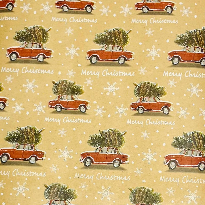 Red Car Kraft Premium Gift Wrap by Celebrate It™