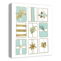 Rows of Christmas Gifts Canvas Wall Art