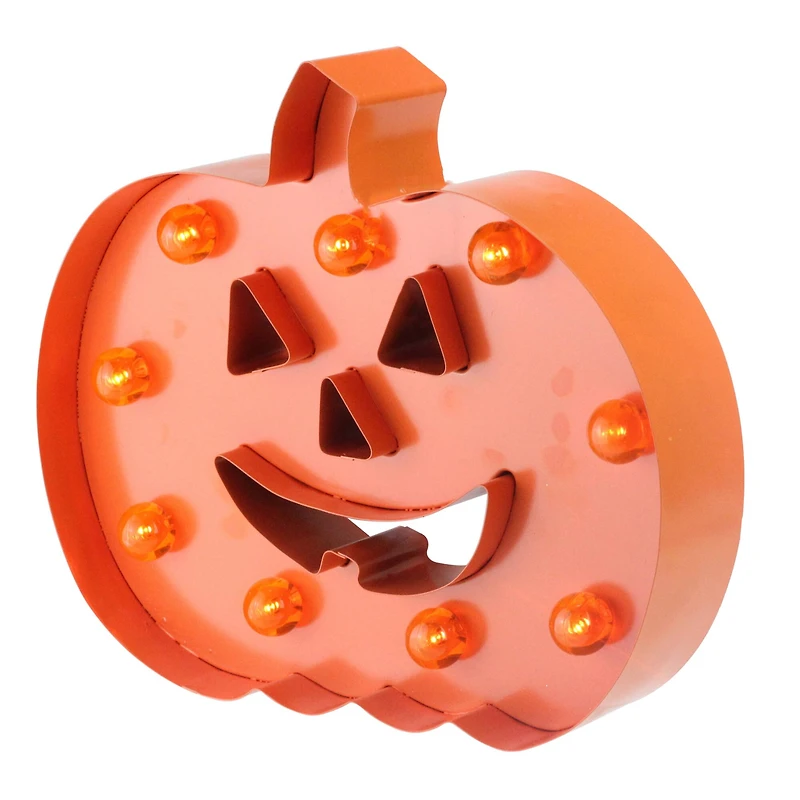 Orange LED Lighted Marquee Halloween Pumpkin