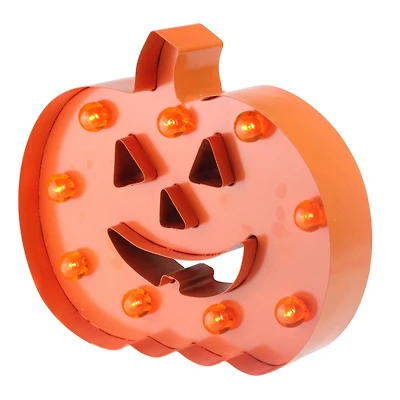 Orange LED Lighted Marquee Halloween Pumpkin