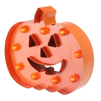 Orange LED Lighted Marquee Halloween Pumpkin
