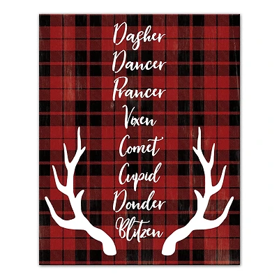 Reindeer Role Call Canvas Wall Art