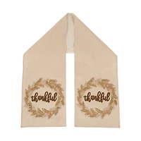 Glitzhome® Embroidered Fabric Thanksgiving Table Runner