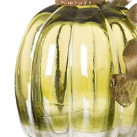 Glitzhome® Crackle Glass Pumpkin, Green 