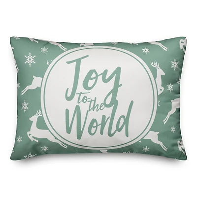 Designs Direct Joy to the World Reindeer 14x20 Throw Pillow
