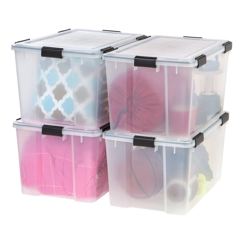 Iris® Clear WEATHERTIGHT® Storage Box, 4 Pack