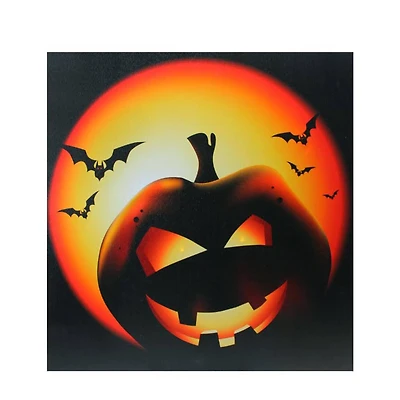 Bats & Jack-o-Lantern LED Canvas Wall Art