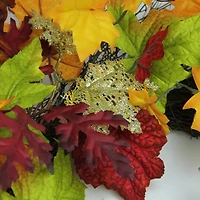 22" Unlit Autumn Harvest Artificial Maple Leaves Thanksgiving Wreath