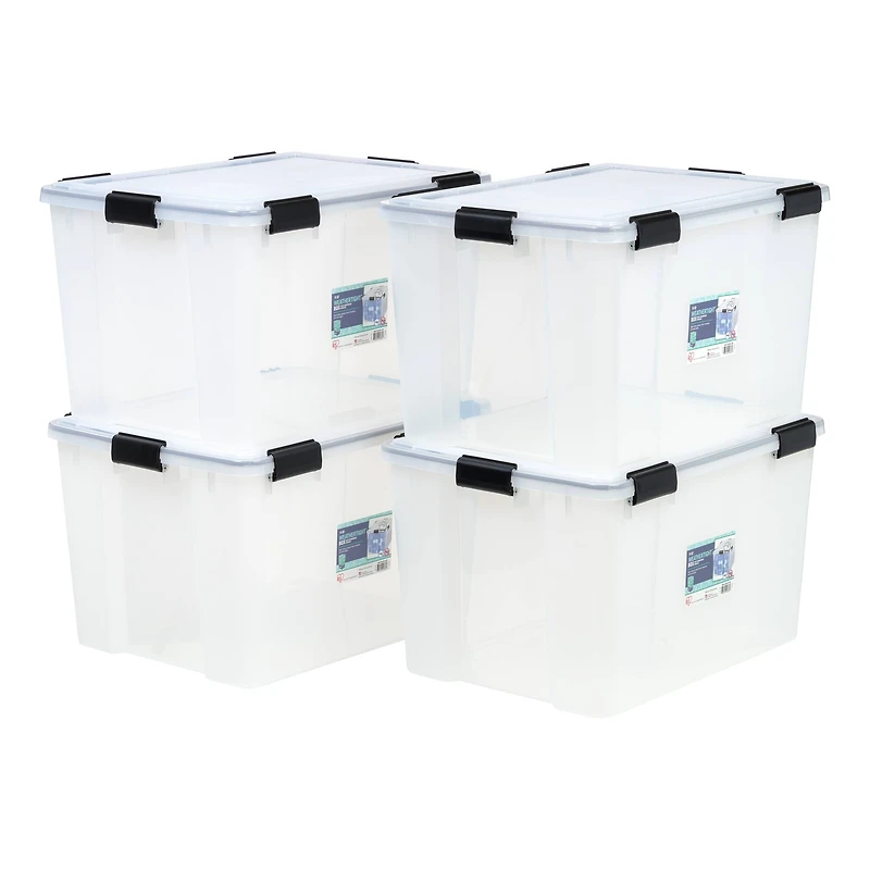 Iris® Clear WEATHERTIGHT® Storage Box, 4 Pack