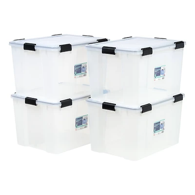 Iris® Clear WEATHERTIGHT® Storage Box, 4 Pack