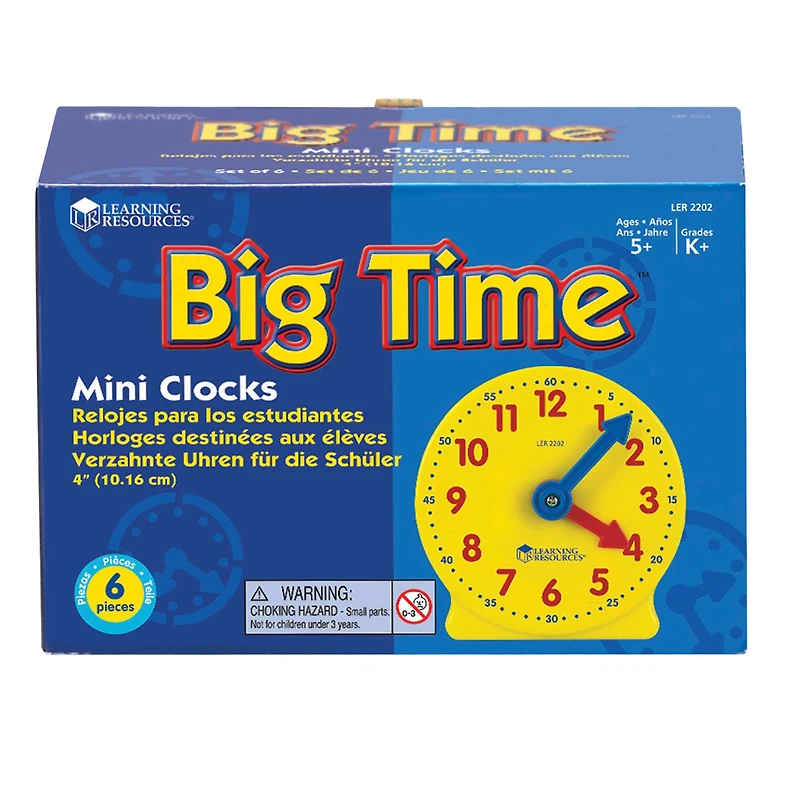 Big Time™ Mini Student Clocks, 6 Pack