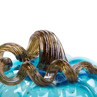 Glitzhome® Short Glass Pumpkin, Blue