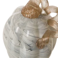 Glitzhome® Marble Tall Marble Glass Pumpkin, Gray