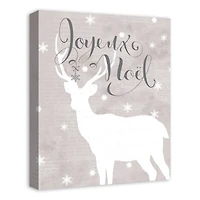 Joyeaux Noel Reindeer Canvas Wall Art