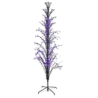 9ft. Purple LED Lighted Halloween Cascade Twig Tree 