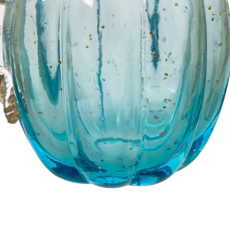 Glitzhome® Glass Pumpkin, Blue