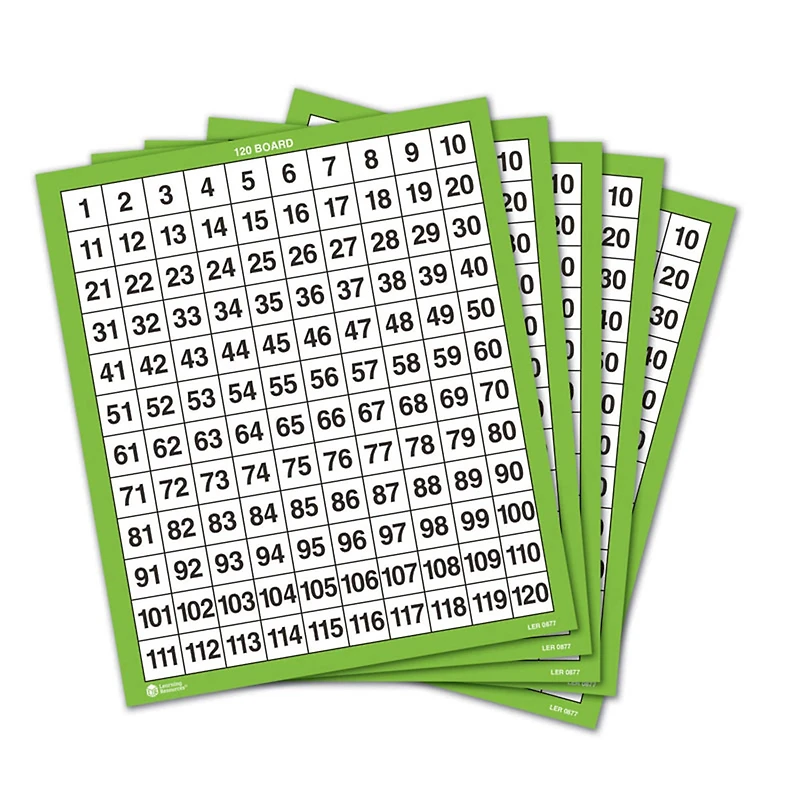 Learning Resources® Laminated 120 Number Boards, 2 Sets